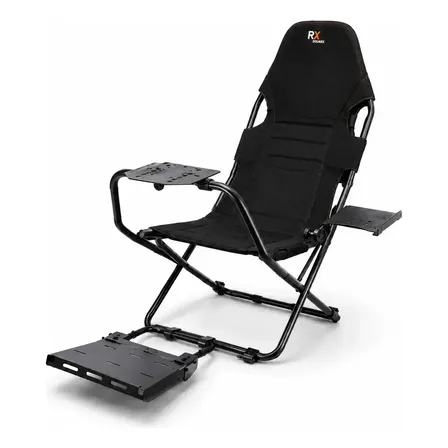 Suporte Simulador Gamer Cockpit Cadeira Dobrável Compacto Preto
