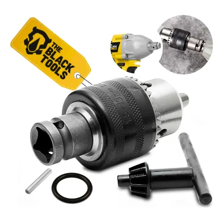 Kit Mandril 13mm Com Adaptador Para Chave De Impacto 1/2 Pol