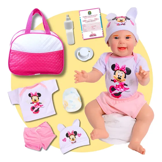 Bebê Reborn Menina Boneca Realista Com Bolsa Maternidade