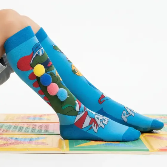 Meia 3d Divertida Infantil Cano Alto Tamanho Único Mi 3d