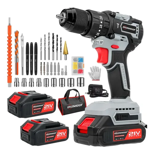 Furadeira Parafusadeira De Impacto A Bateria Brushless Cinza 110/127/220v 60