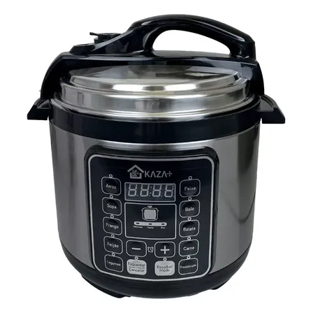 Panela De Pressão Elétrica 5 Litros 1000w Kaza+ Inox Prateado 127v
