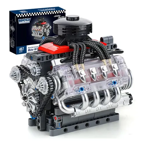 Camewin Conjunto De Blocos De Construção De Motor V8 487 Pcs 487 Motor V8