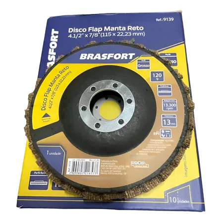 Disco Flap P/ Polimento G120 4.1/2 Manta Grosso Brasfort Marrom