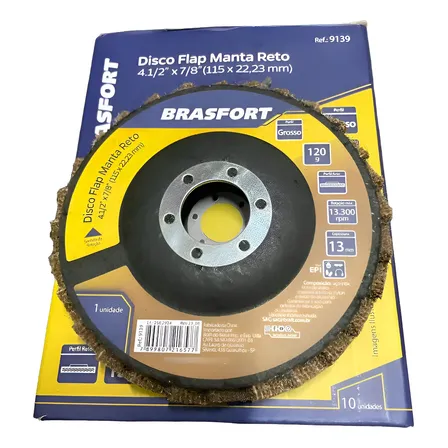 Disco Flap P/ Polimento G120 4.1/2 Manta Grosso Brasfort Marrom