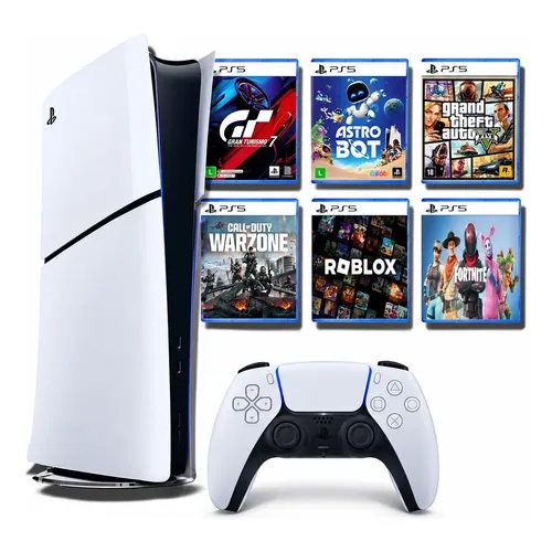 Console Playstation® 5 Slim Edição Digital Sony+8 Jogos Gta Branco