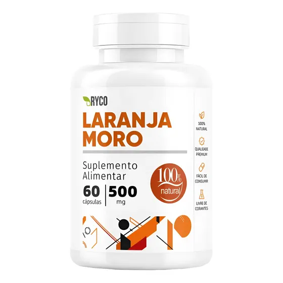 Laranja Moro 500mg 60 Cápsulas Ryco Sem Sabor