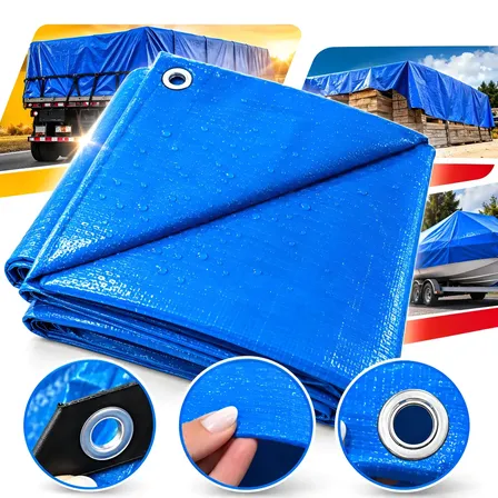 Lona 4x4m 120 Micra De Polietileno Reforçada Cobertura Azul