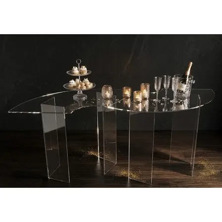 Mesa Curvalíneo Acrílico 6mm Acriloko Para Decoração