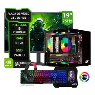 Pc Gamer Completo Intel I5, 16gb Ram, Ssd 240gb, Vídeo 4gb 240 Gb 16 Gb Geforce Gt 730 4gb