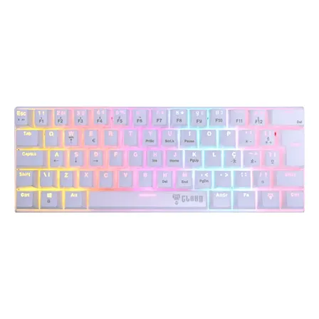 Teclado Mecanico Gamer Clanm Snow Walker, Rgb, Branco Branco Português Brasil