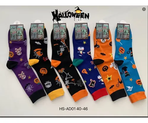 Kit Meias Halloween Adulto Ou Juvenil Modelos Aleatorios