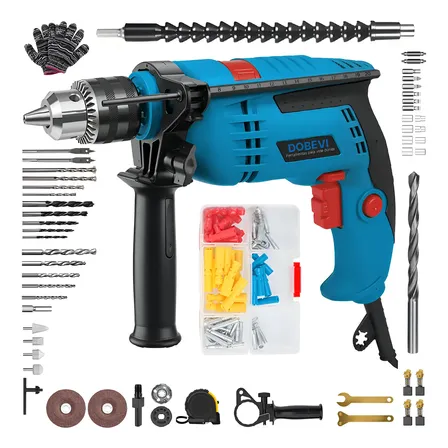 Furadeira De Impacto 1/2 13mm Velocidade E Reversível Dobevi Azul-celeste 127v 50hz/60hz