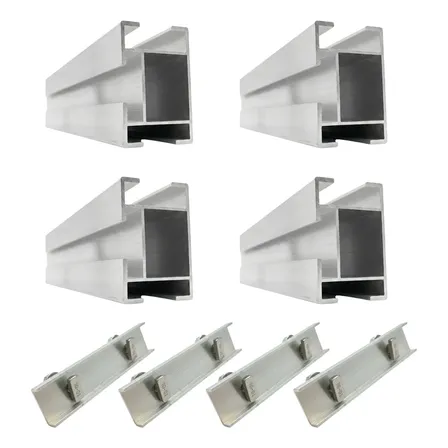 Perfil Trilho P/ Placas Modulos Solares 1,2m Aluminio 4un