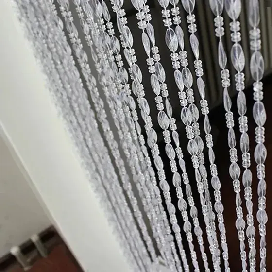 Linda Cortina De Contas Acrílicas Bolas Cristalinas 18 Fios
