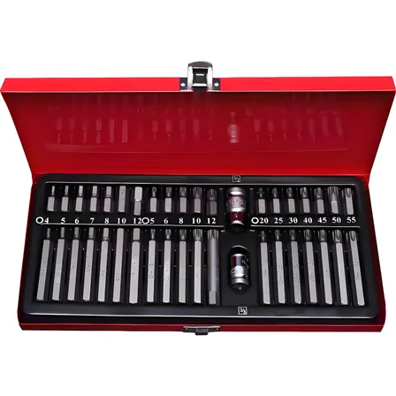 Jogo De Ferramentas Bit Torx Allen Multidentado Crv 40 Pçs Vermelho