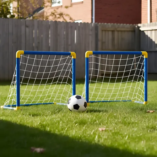 Kit 2 Mini Traves Golzinhos De Futebol Infantil Rede E Bola