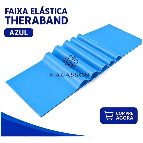 Faixa Elástica Thera Band Pilates Média Intensidade Azul Yog Azul