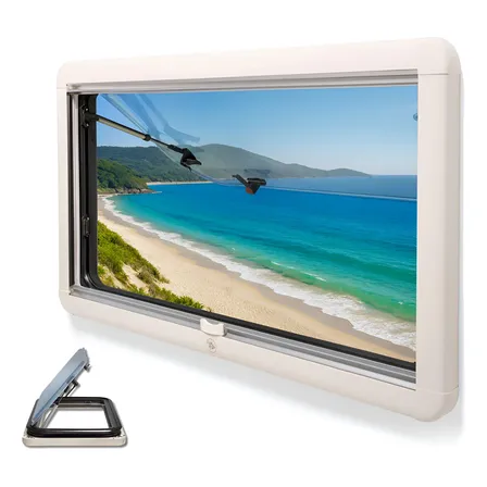 Janela Mosquiteiro Blackout Importada Motorhome Traile 80x50 Preto Bolha