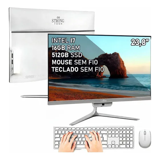 All In One Completo Intel I7 16gb Ssd 512gb 23,8 Strong Tech