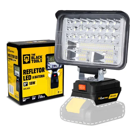 Refletor Led Portátil Sem Fio 21v Camping Emergência Pesca 127/220v Preto Branco-frio