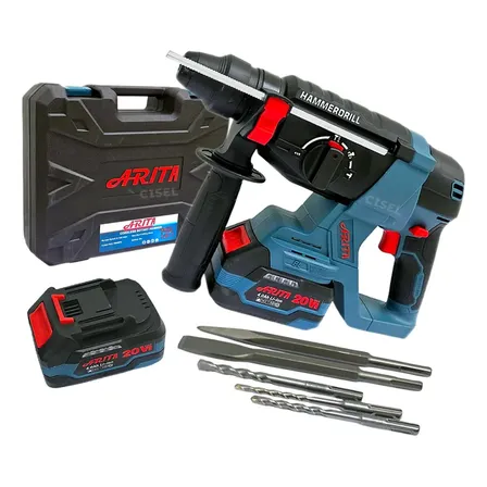 Martelete Sem Fio 2 Baterias Arita 20v 4ah Sds Plus Dc-21a Preto/azul Bivolt 50hz / 60hz