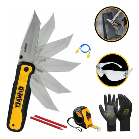 Canivete De Bolso Inoxidável Dwht10994 Dewalt C/ Kit Preto