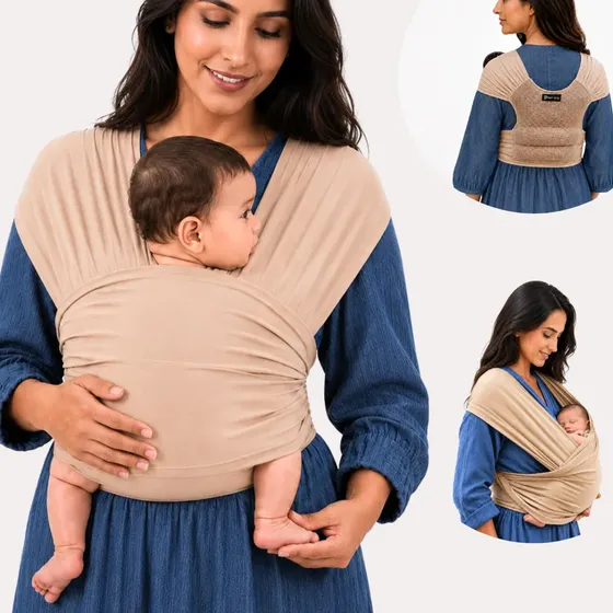 Sling Ergonônico Canguru Tipo Wrap Facil De Usar Cor Bege