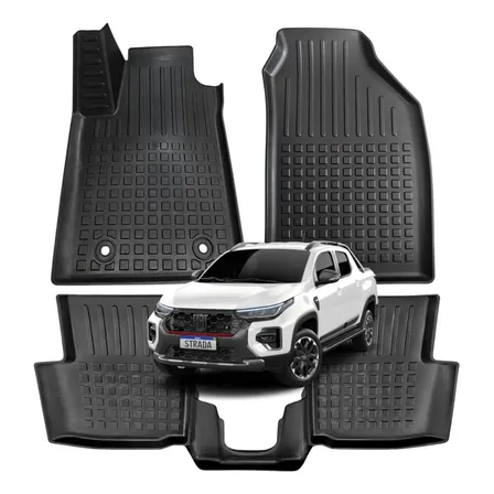 Tapete Borracha Borda Alta Nova Fiat Strada 2020 A 2026 Cabine Dupla