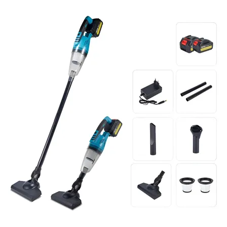 Aspirador De Pó A Bateria 21v 2 Em 1 Casa E Carro Sução Azul 127/220v