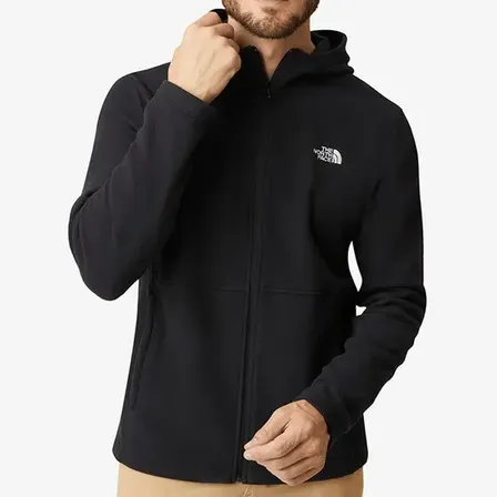Fleece Masculino Glacier Full Zip Com Capuz The North Face Tnf Black P Liso