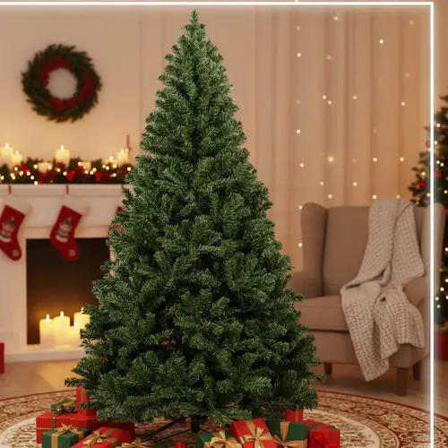 Arvore De Natal Luxo 2,10m 1380 Galhos Premium Cheia Verde Verde
