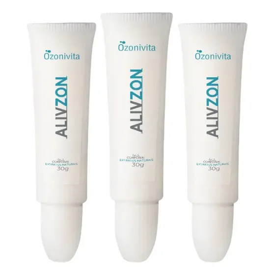 Kit 3 Unidade De Alivzon Pomada De Ozônio Para Hemorroida