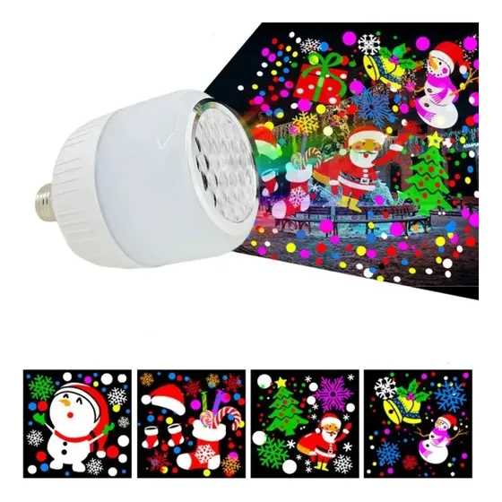 Lampada Projetor Natal Natalino Led E27 Papai Noel Festa