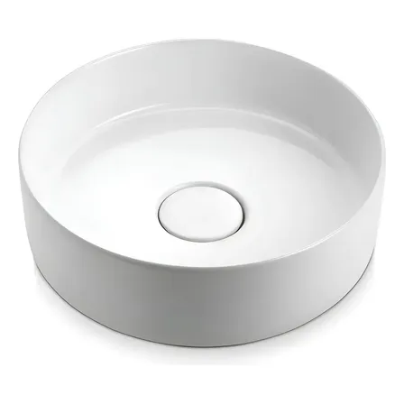 Cuba Pia Apoio Redonda Grande Branca 35cm Ica27 Icasa Branco Branco Brilhante