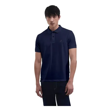 Polo Nautica Piquet Premium Marinho Logo Náutica G Bordado
