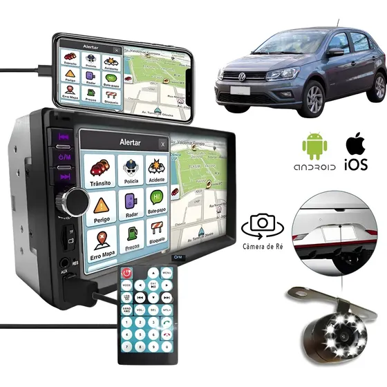 Central Multimídia Espelhamento E Bluetooth Player 2din 7pol
