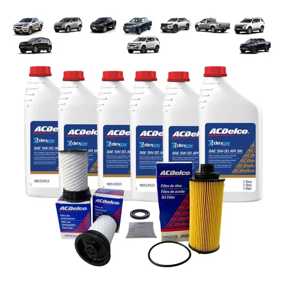 Kit 6 Oleo E Filtros 5w30 Diesel S10 Nova 2.8 16v 2012/2025