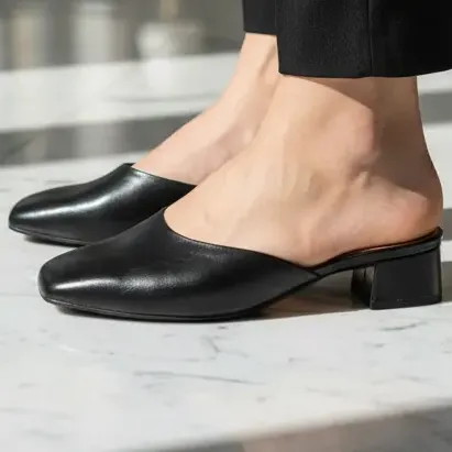 Sandália Mule Feminina Salto Bloco Anacapri