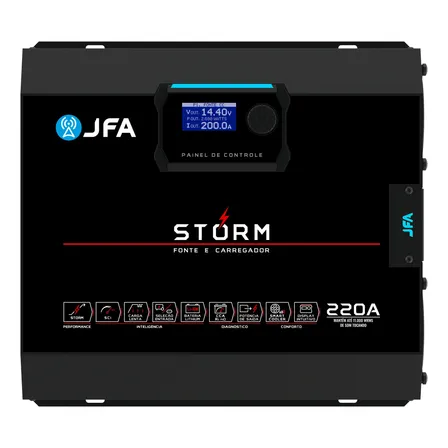 Fonte Carregador Jfa 220a 12v Storm Bivolt Preto