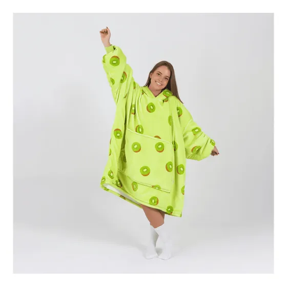 Cobertor Vestível Sleepo Kiwi Conforto Tamanho Único Capuz Verde Único