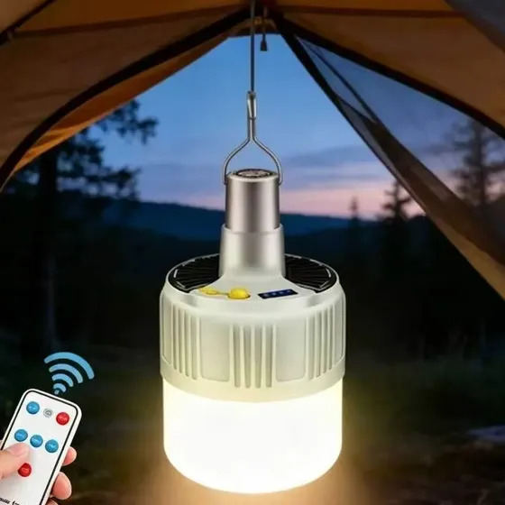 Lâmpada Camping Lampião Led Potente Recarregável Acampamento