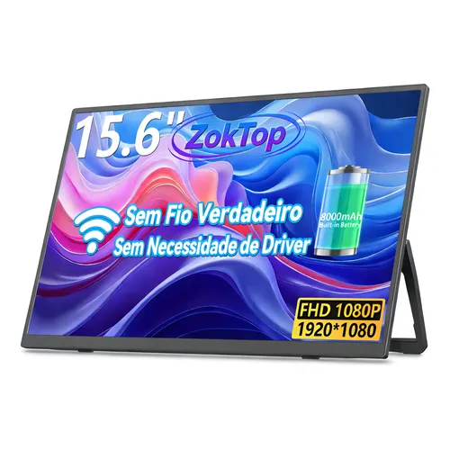 Monitor Portátil 15.6'' Sem Fio 1080p Com Hdmialto-falantes