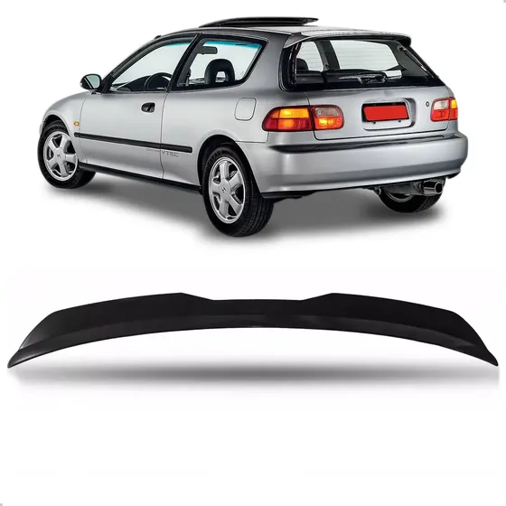 Aerofólio Universal Para Veículos Hatch Preto Black Piano