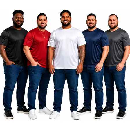 Kit 5 Camiseta Masculina Camisa Plus Size Atacado Qualidade Kit 5 Cores Diferentes Liso G3