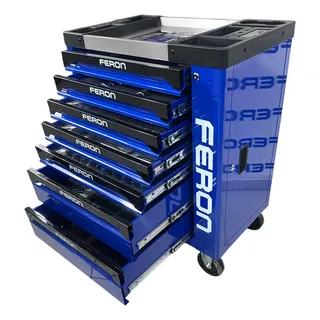 Carrinho Ferramentas Completo 248 Peças Mecânico 7 Gavetas Azul