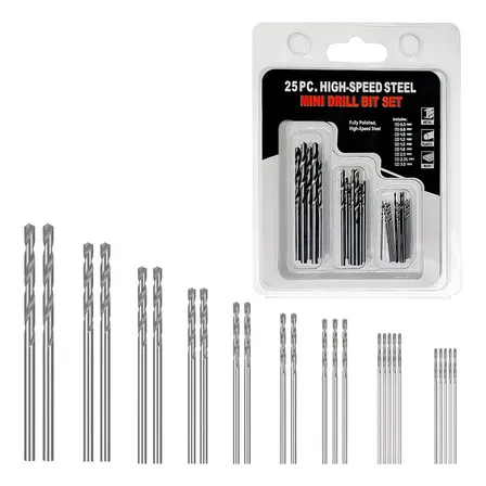 Kit 25 Brocas Para Micro Retíficas Mini De 0.5 A 3mm Aço Hss