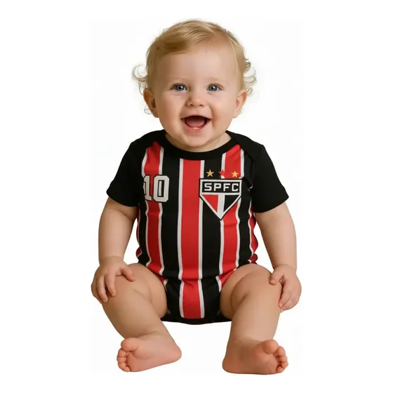 Body Bebê Mesversário Menino Menina Temático Futebol Times