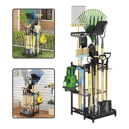 Suporte Para Armazenamento De Ferramentas De Jardim Preto Preto