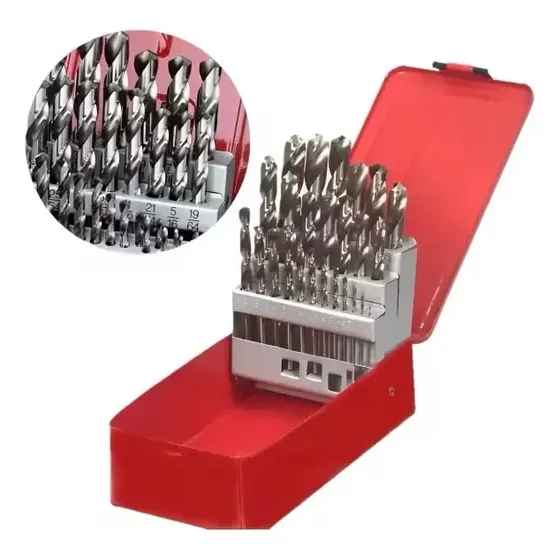 Kit 25 Peças Jogo De Brocas P/ Ferro C/ Caixa Metálica Novo